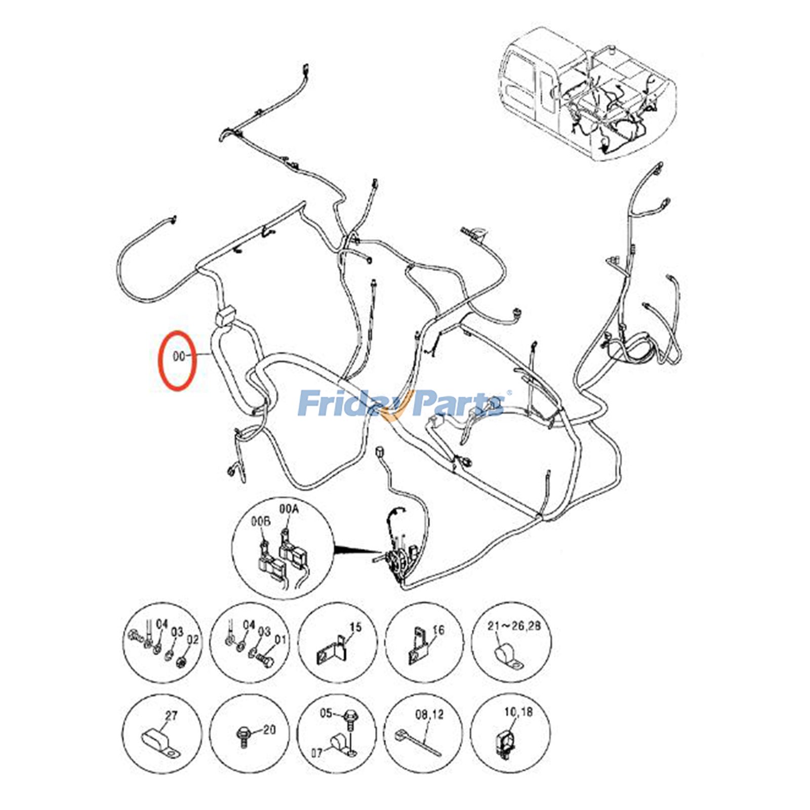 Arnés de cableado 0004770 0004772 para excavadora Hitachi ZX110 ZX120 ZX130H ZX160 ZX180LC Para HITACHI