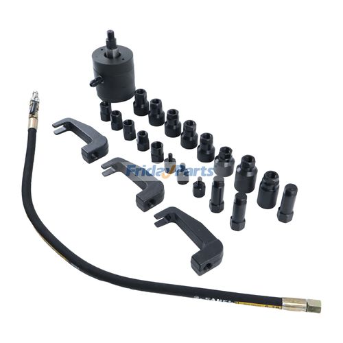Extracteur Injecteur Diesel Pneumatique 24 Pcs – Marteau 2500 Bpm + 19 Adaptateurs + 3 Crochets – Compatible Bosch/Delphi/Denso/Siemens