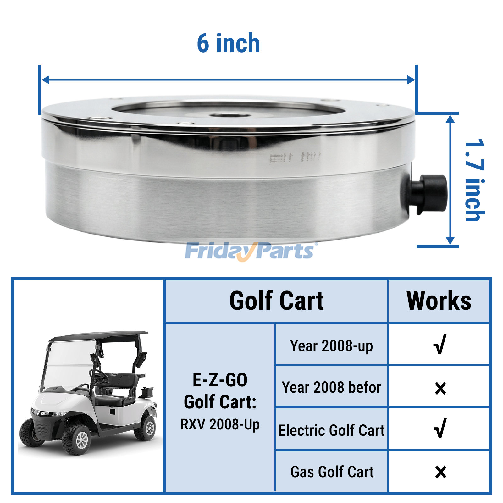 Freio do motor elétrico 610065 605867 para carrinho de golfe EZ-GO RXV 2008 em diante para Carrinho de Golfe