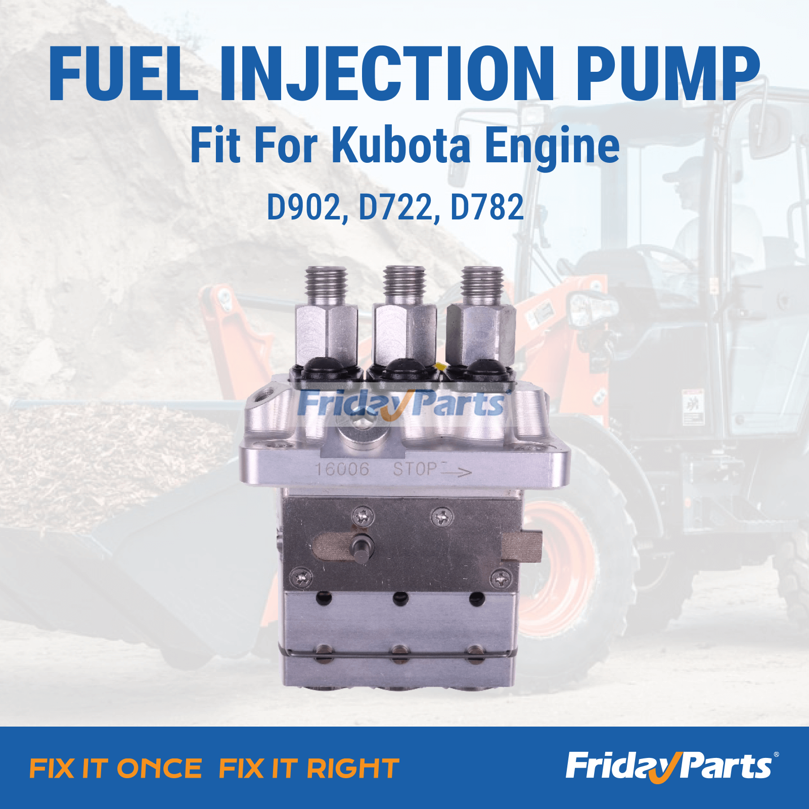 Bomba de injeção de combustível 16006-53071 para motor Kubota D902 D722 D782 para Motor