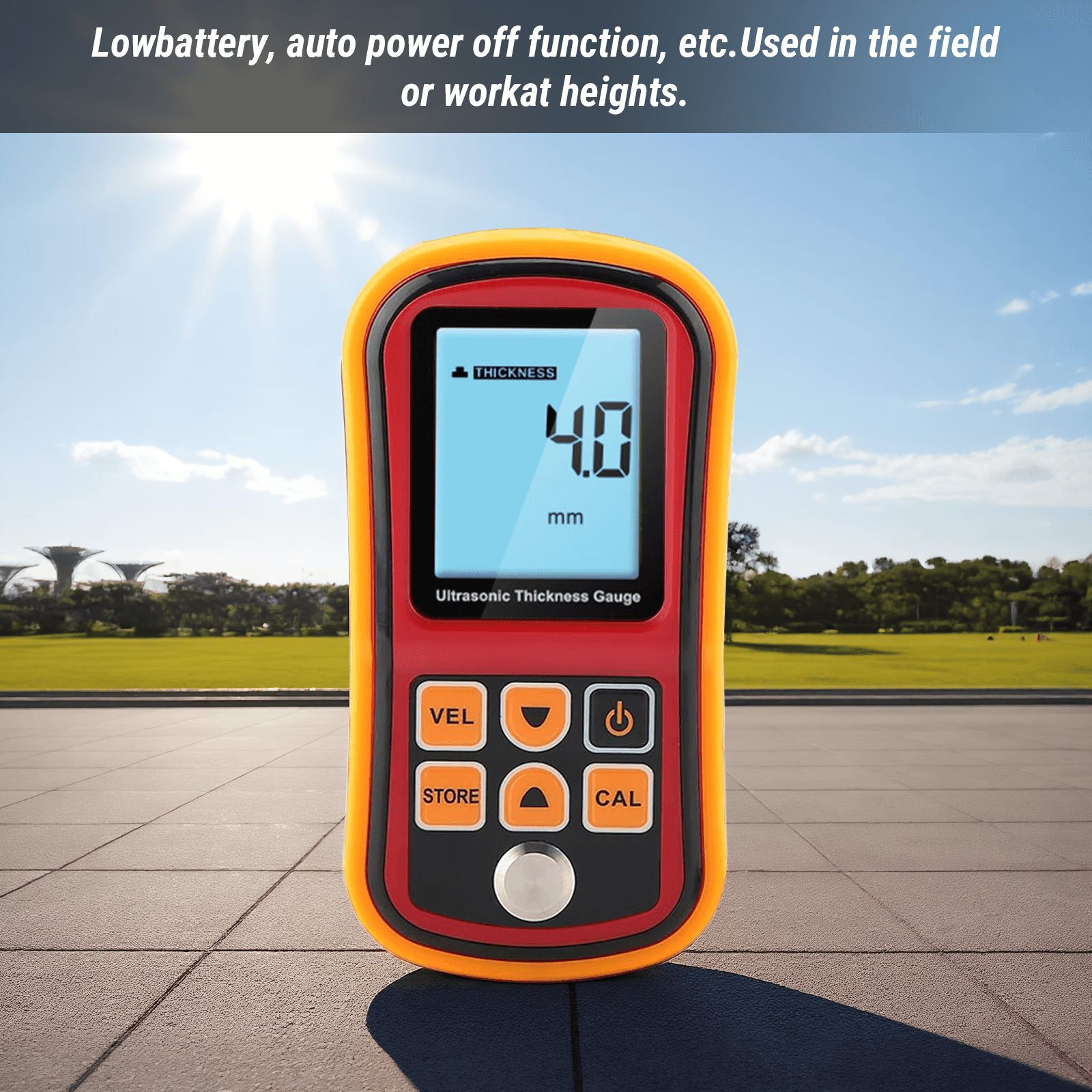 Medidor de espesor ultrasónico digital GM100 con pantalla LCD grande, medidor de velocidad de sonido, calibración automática, 5 MHz, 12-300 mm, placa de acero, plástico y cerámica, sin batería. para Otros