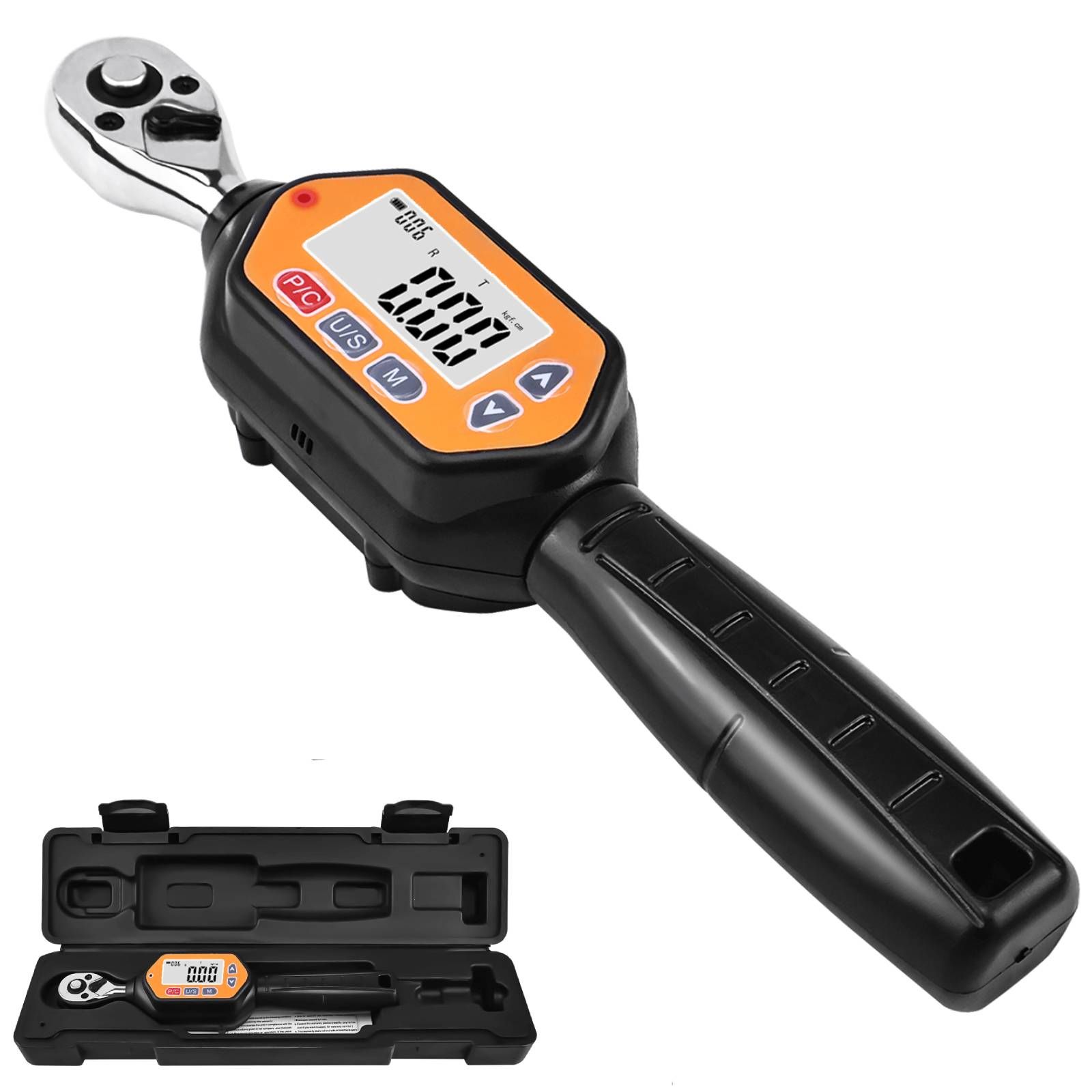 1/4インチ ミニデジタルトルクレンチ AWM-30 LEDブザーとLCDスクリーン付き 0.66-22.12 ft-lbs(0.9-30 Nm) 自動車修理バイクメンテナンス用