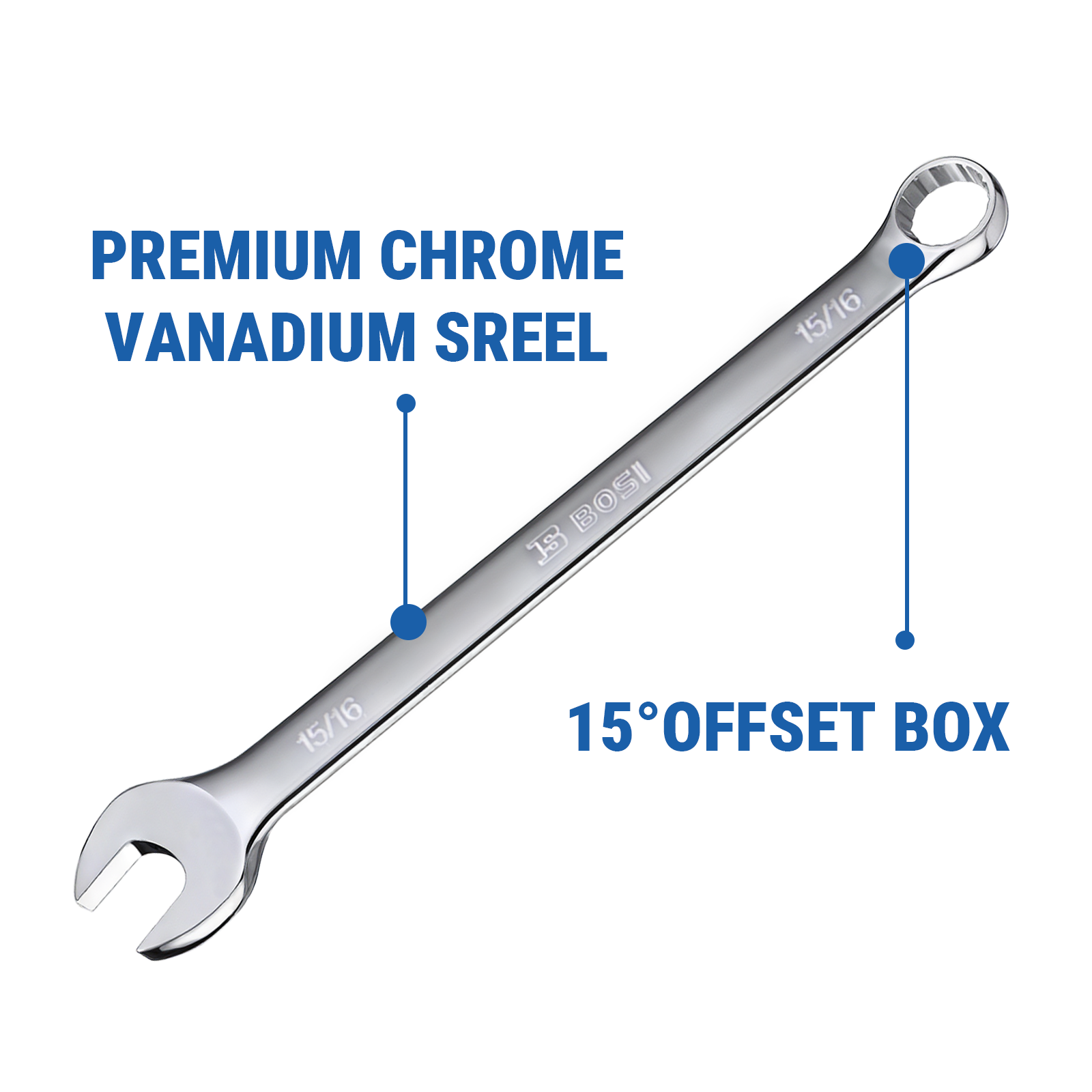 Jeu de 14 clés mixtes SAE (3/8" à 1-1/4") avec pochette de rangement enroulablepourPour AUTRE MARQUE