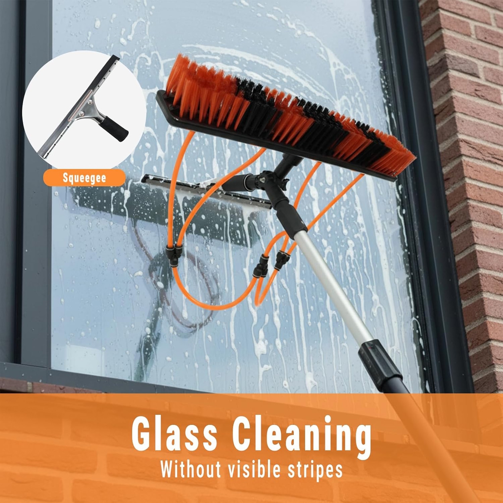 Cepillo de limpieza 2 en 1 con rasqueta para ventanas y paneles solares. de FridayParts