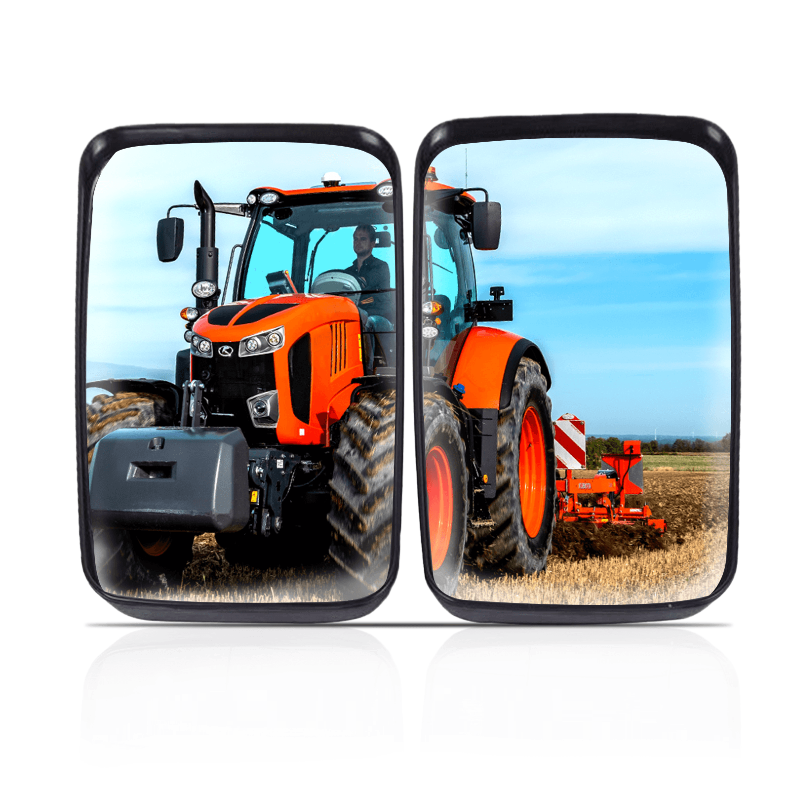 Kratzfester Weitwinkel-Traktor-Rückspiegel, 2er-Pack, 3F260-53342, 3F260-53340 für Kubota-Traktor L4240HSTC, L5740HSTC, M100XDC, M110XDC