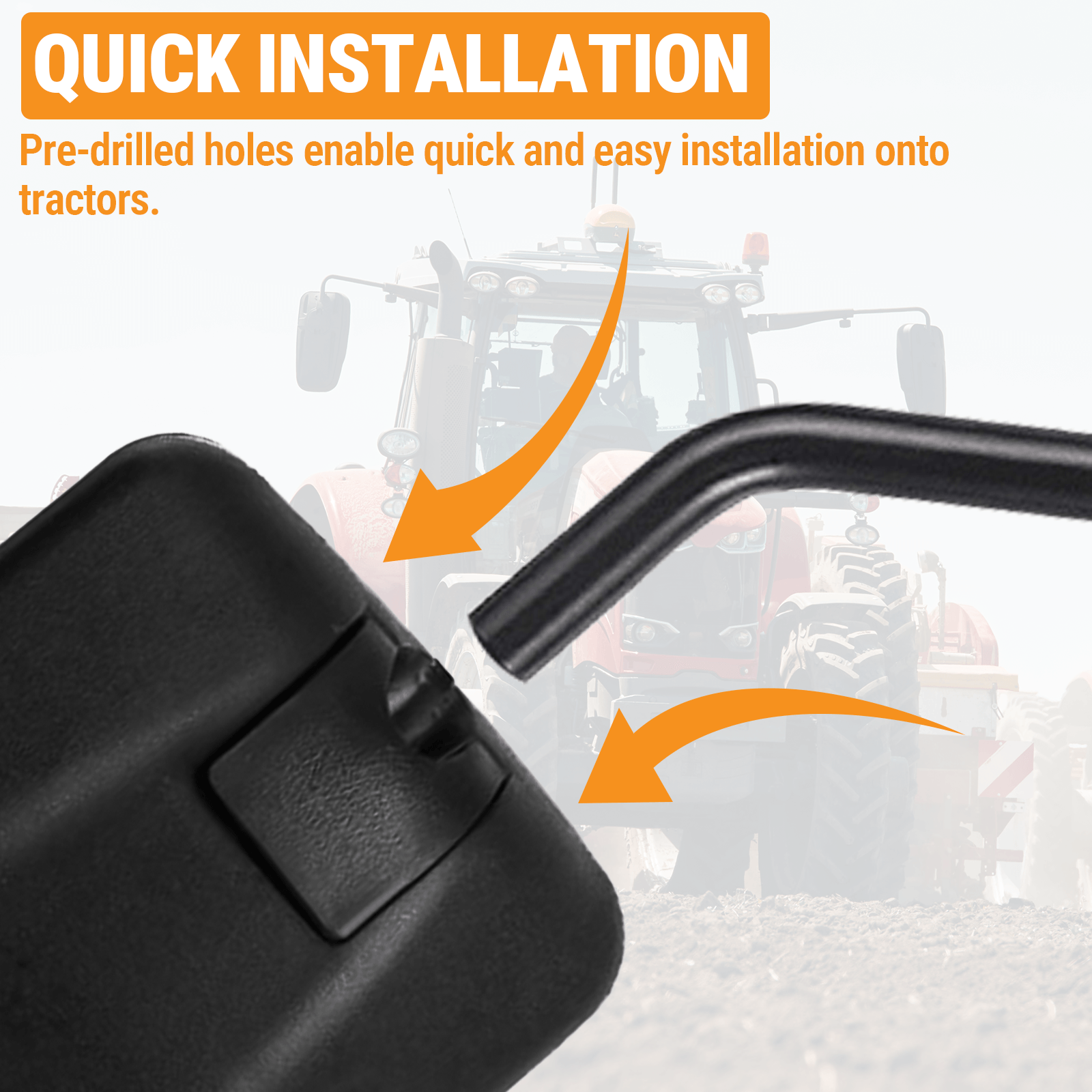 Espejo retrovisor gran angular resistente a arañazos para tractor (paquete de 2, 3F260-53342 y 3F260-53340) para tractor Kubota L4240HSTC, L5740HSTC, M100XDC y M110XDC