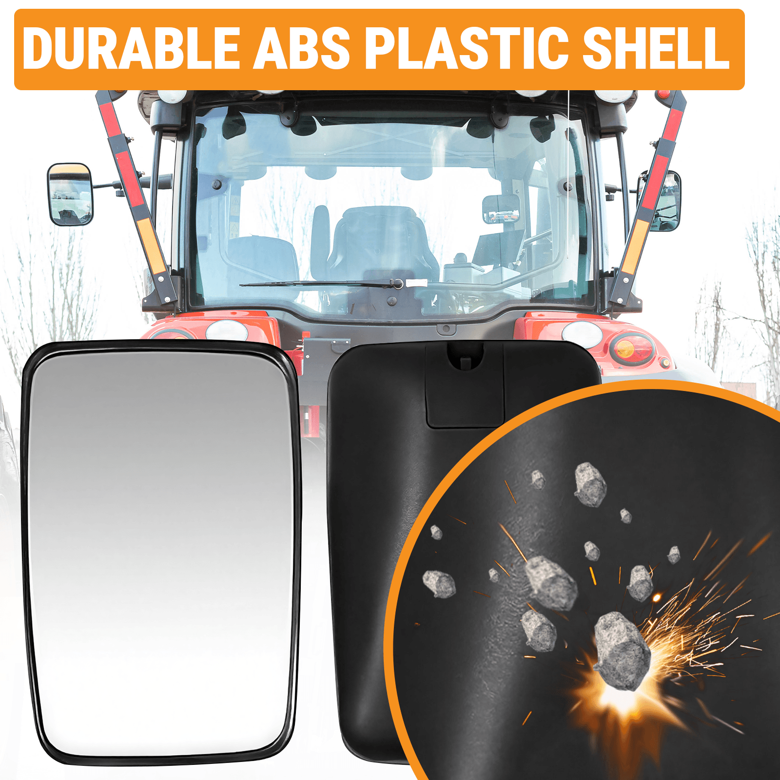 Espejo retrovisor gran angular resistente a arañazos para tractor (paquete de 2, 3F260-53342 y 3F260-53340) para tractor Kubota L4240HSTC, L5740HSTC, M100XDC y M110XDC para Tractor Para KUBOTA FridayParts