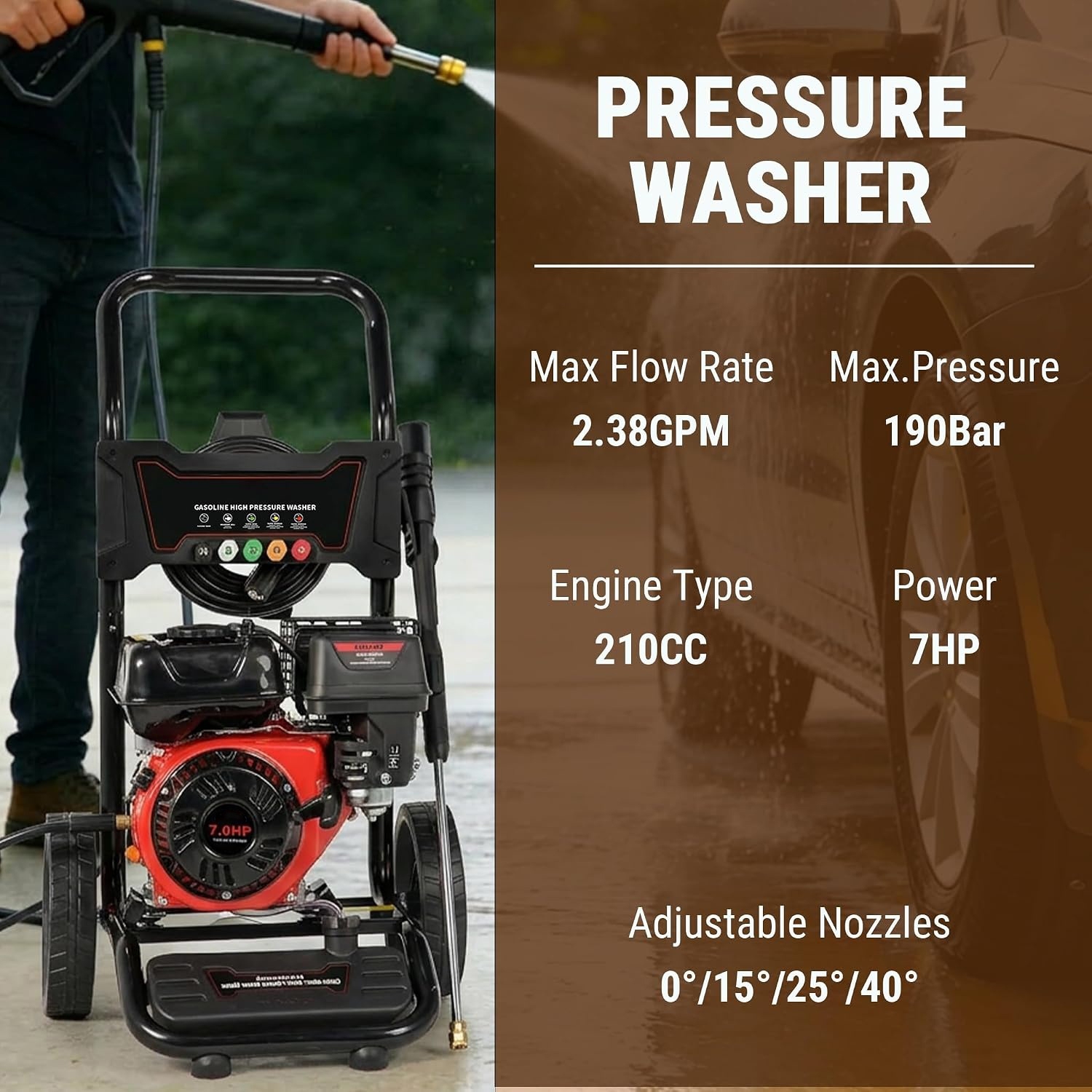 Gas Powered Pressure Washer for Vehicle