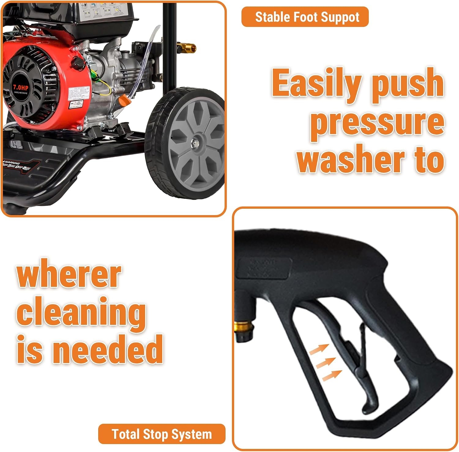 Gas Powered Pressure Washer compatible with Vehicle
