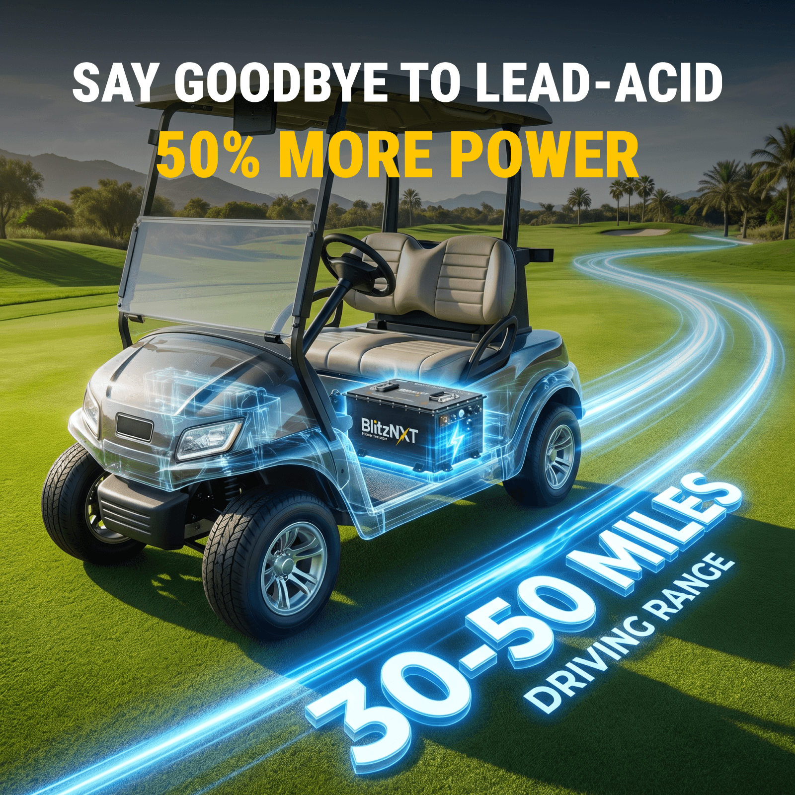 LiFePO4 Golf Cart Battery compatible with Sport UTV/ATV,Golf Cart