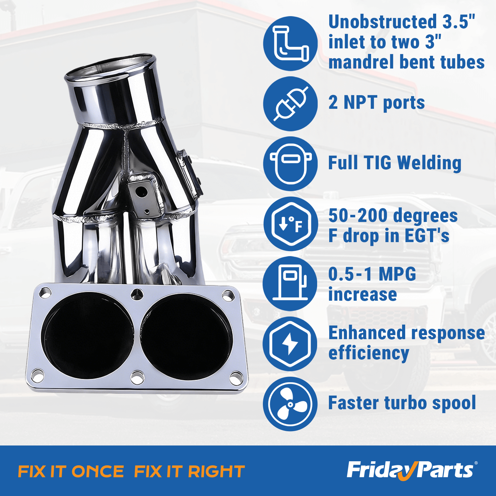 Dodge用用2007-2018 ダッジ ラム 2500 3500 4500 5500 トラック カミンズ 6.7L エンジン用 3.5 インチ インテーク マニホールド