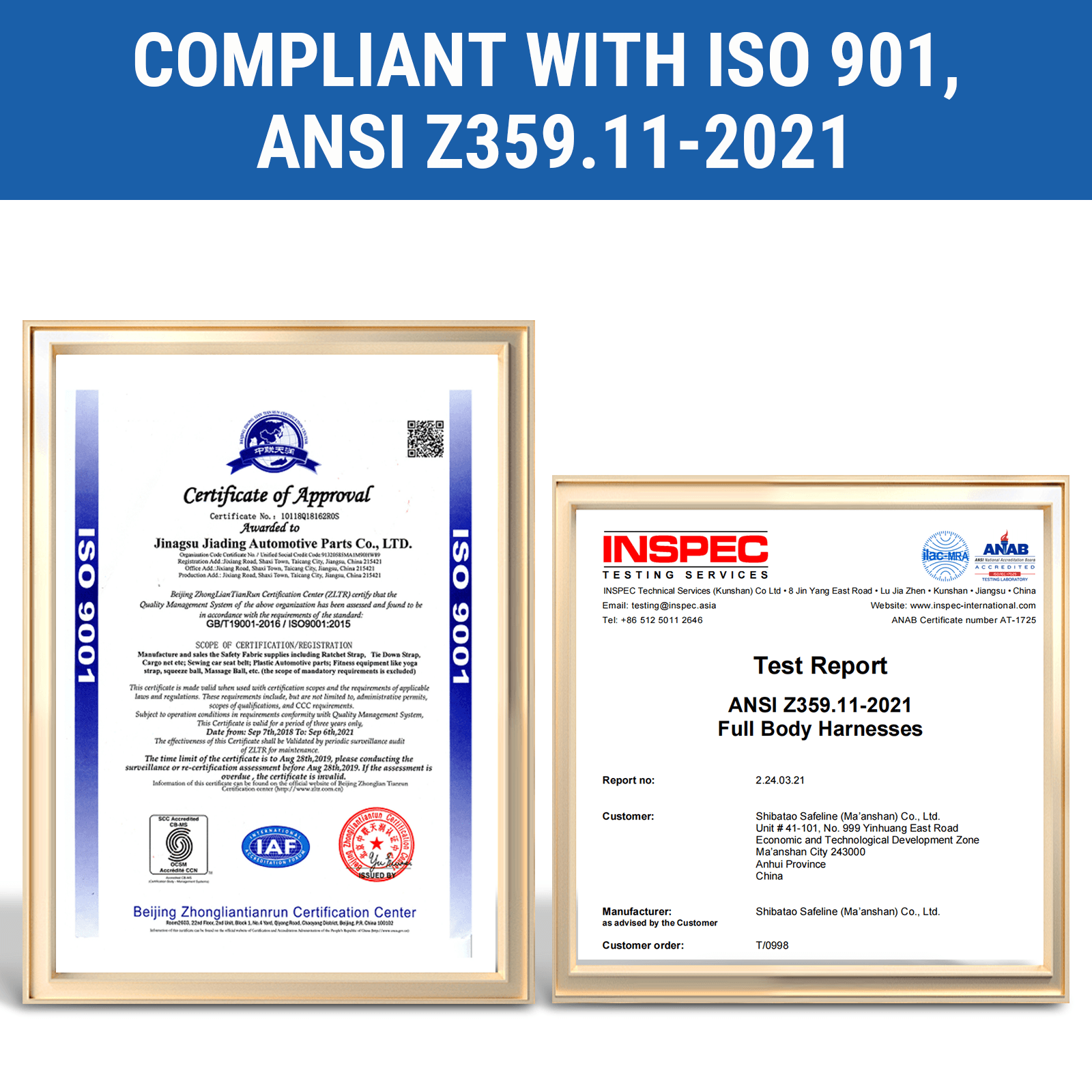 5 Point Full Body Safety Harness and Shock Absorbing Lanyard Set for Hand & Power Tools