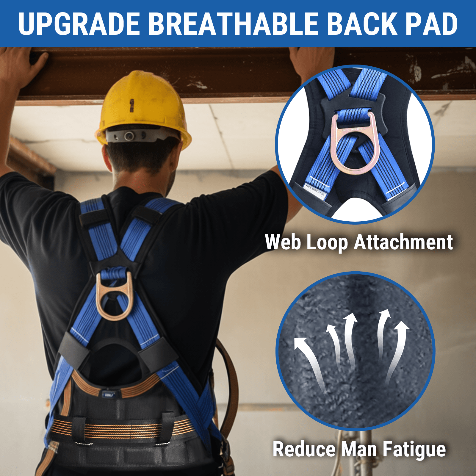  5 Point Full Body Safety Harness and Shock Absorbing Lanyard Set For OTHER BRAND