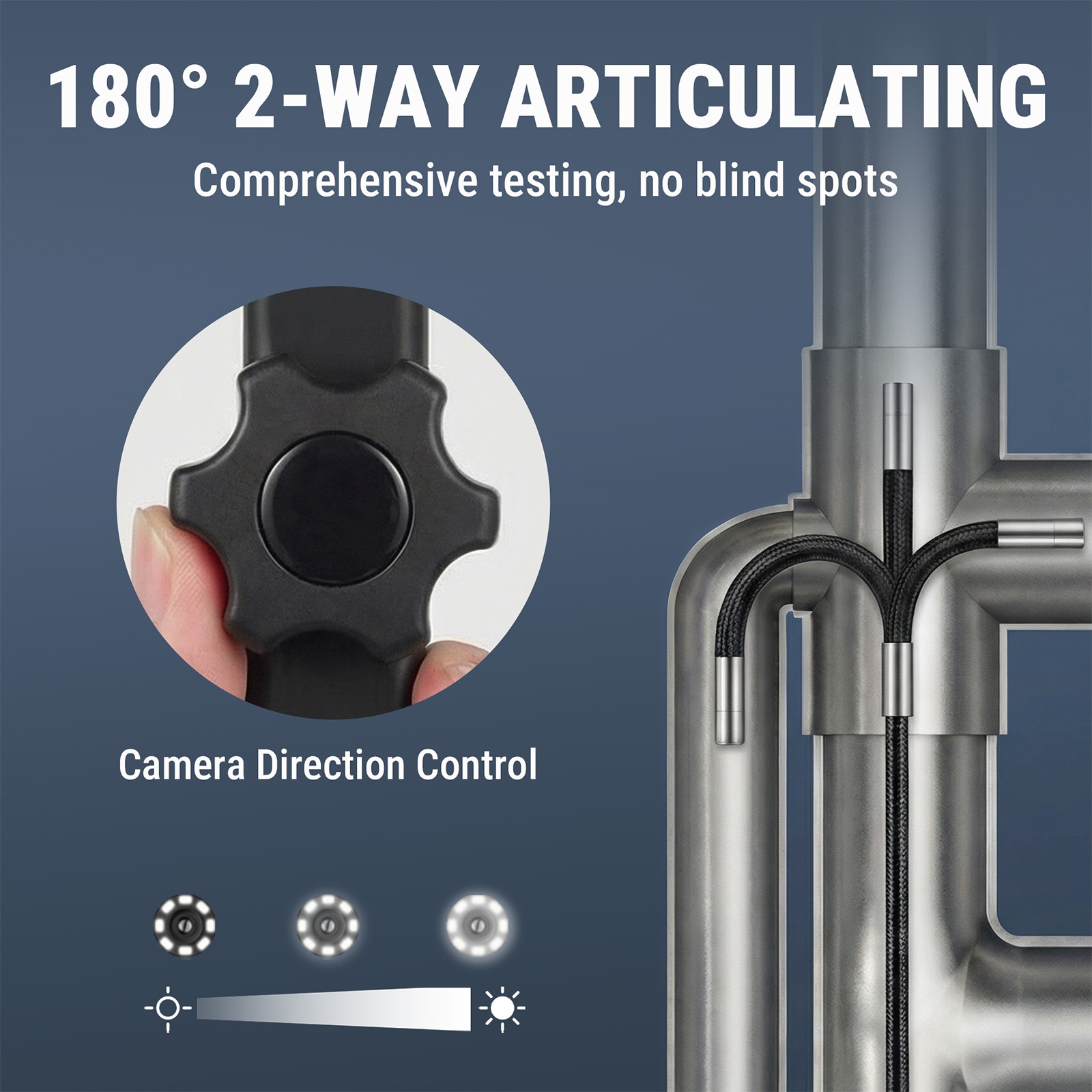 Articulating Borescope Camera for Hand & Power Tools