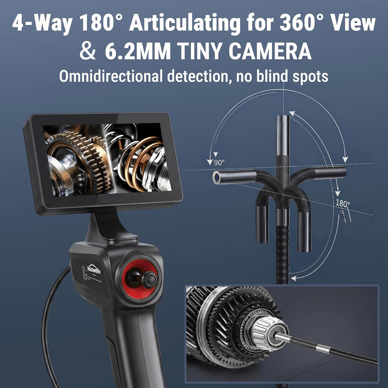 360° Articulating Borescope Camera for Hand & Power Tools
