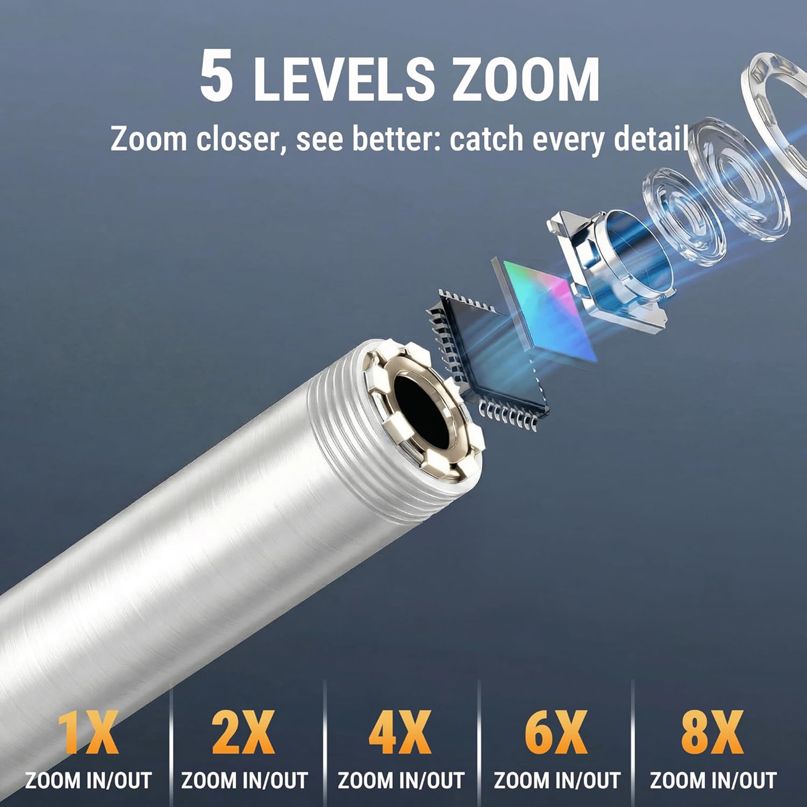 360° Articulating Borescope Camera compatible with Hand & Power Tools