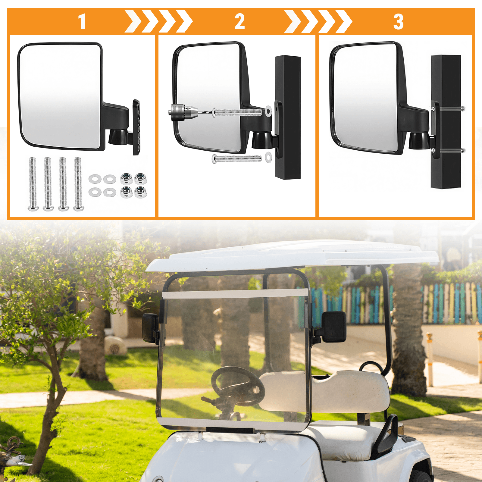 Golf Cart View Mirror