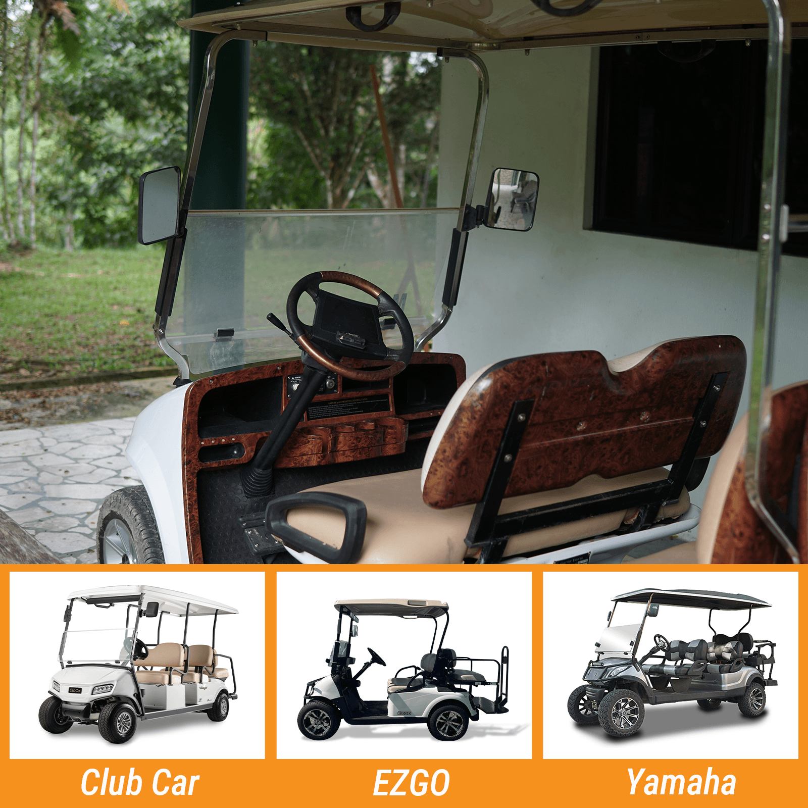  View Mirror For Club Car,For E-Z-GO,For Yamaha