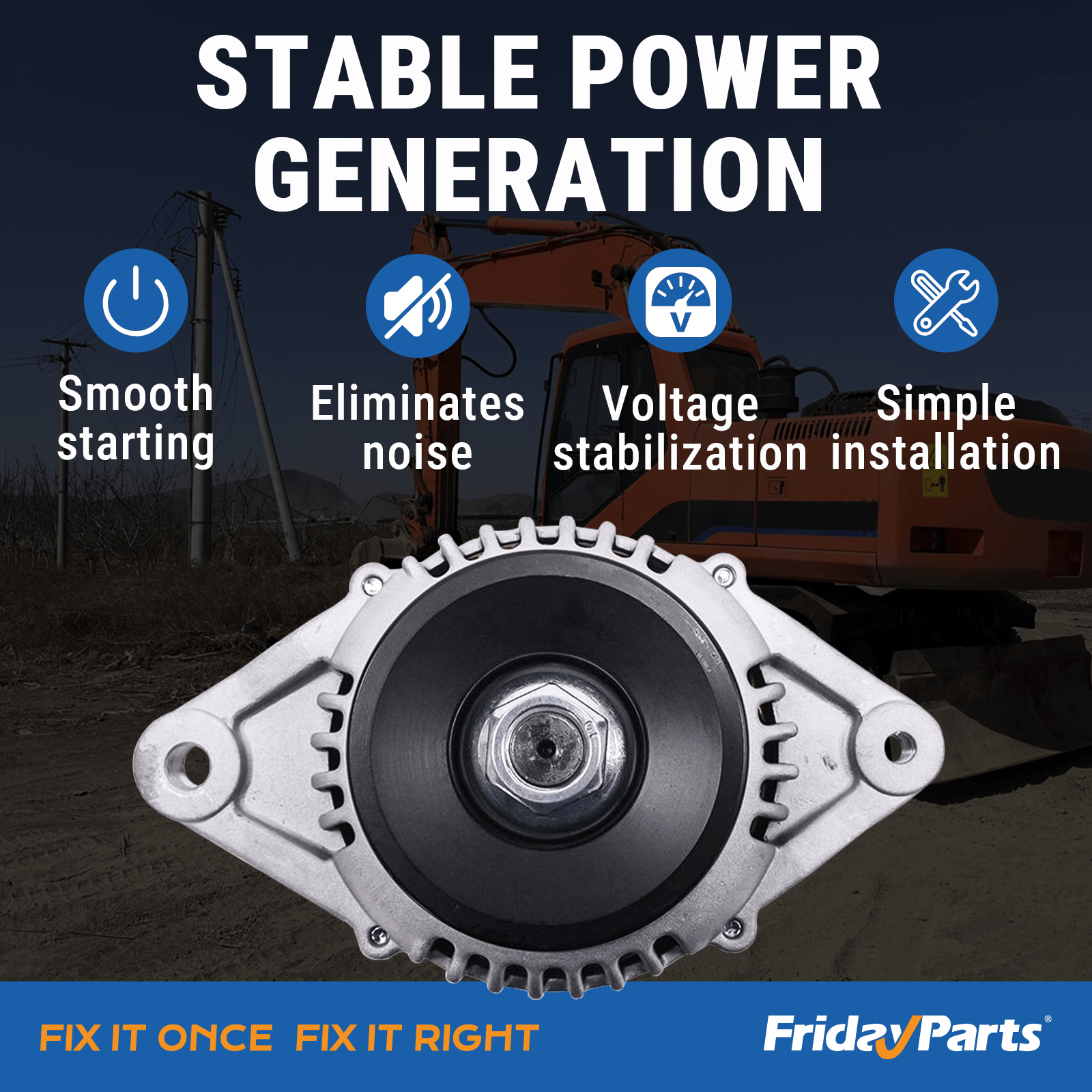 Alternateur 12V 8972283181 pour moteur Isuzu 4JB1 4JG1 4JG2 4LE1 4LE2 Doosan Daewoo Excavator SOLAR 55 DH55pourPour DAEWOO,Pour DOOSAN