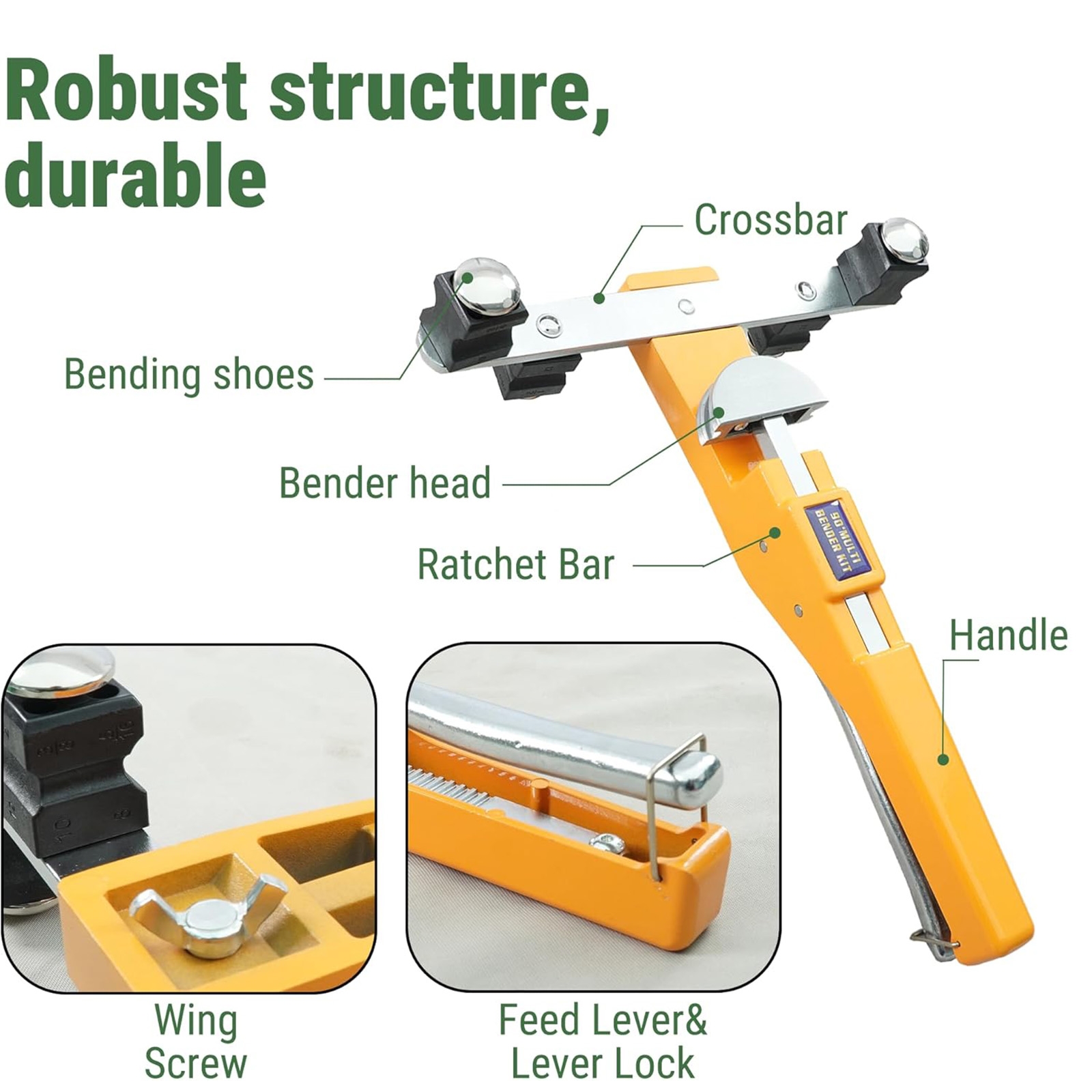 90° Ratcheting Pipe Tube Bender Set compatible with Others
