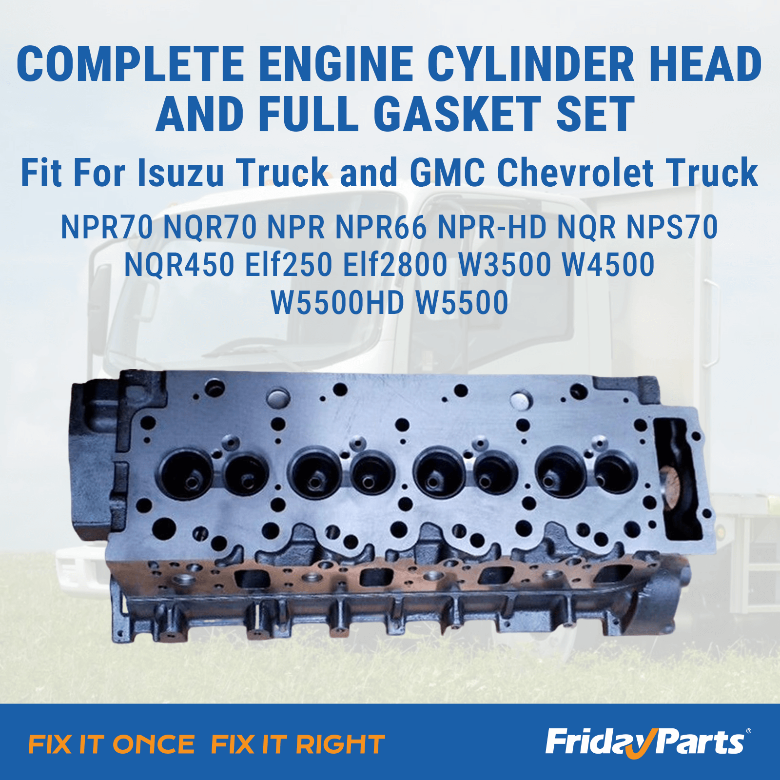 Complete Cylinder Head with Full Gasket Kit for 99-04 Chevrolet GMC Isuzu for Engine,Truck