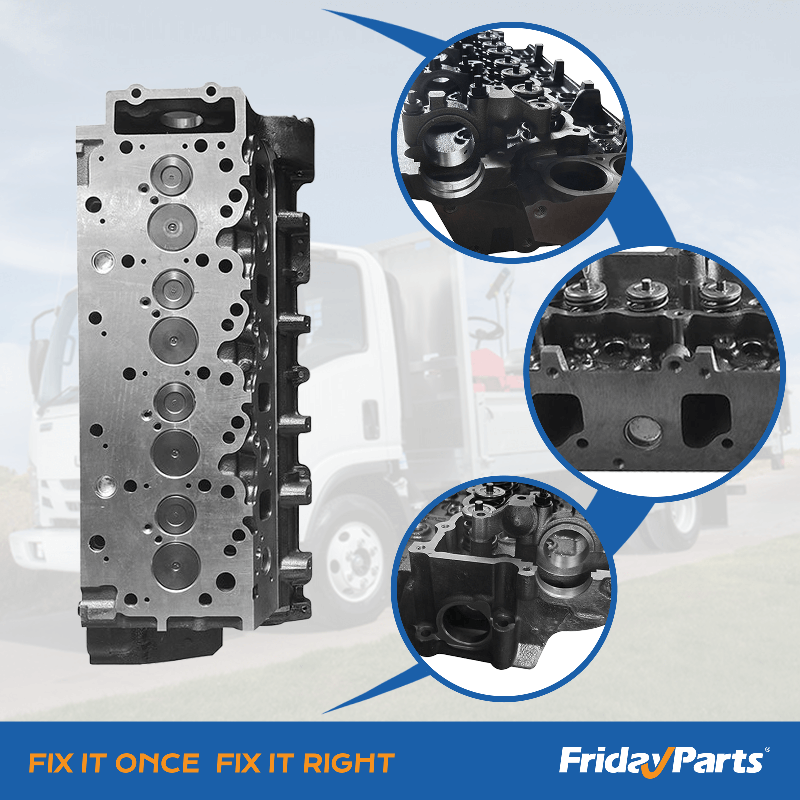 FridayParts Complete Cylinder Head with Full Gasket Kit for 99-04 Chevrolet GMC Isuzu