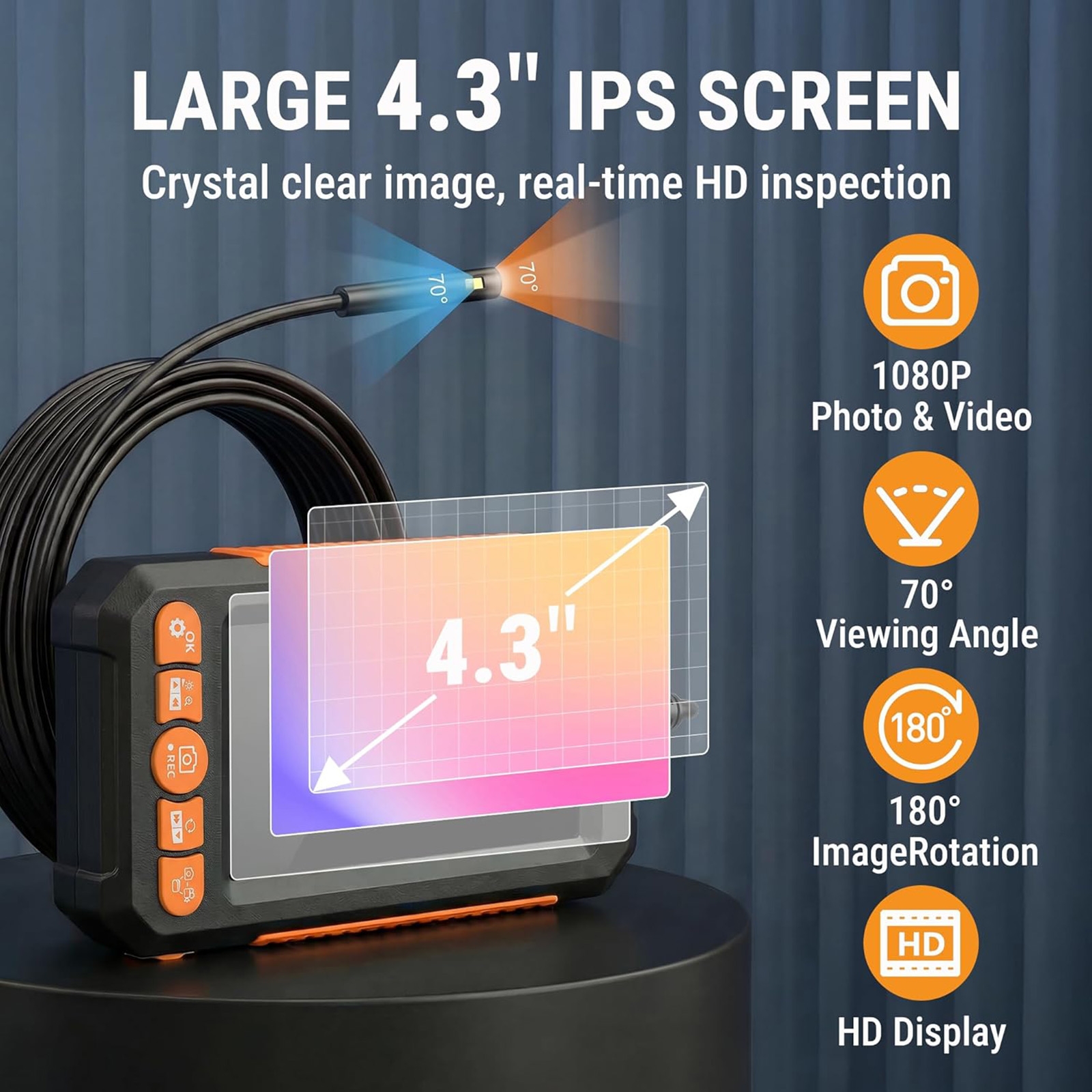 Hand & Power Tools Dual Lens Industrial Endoscope