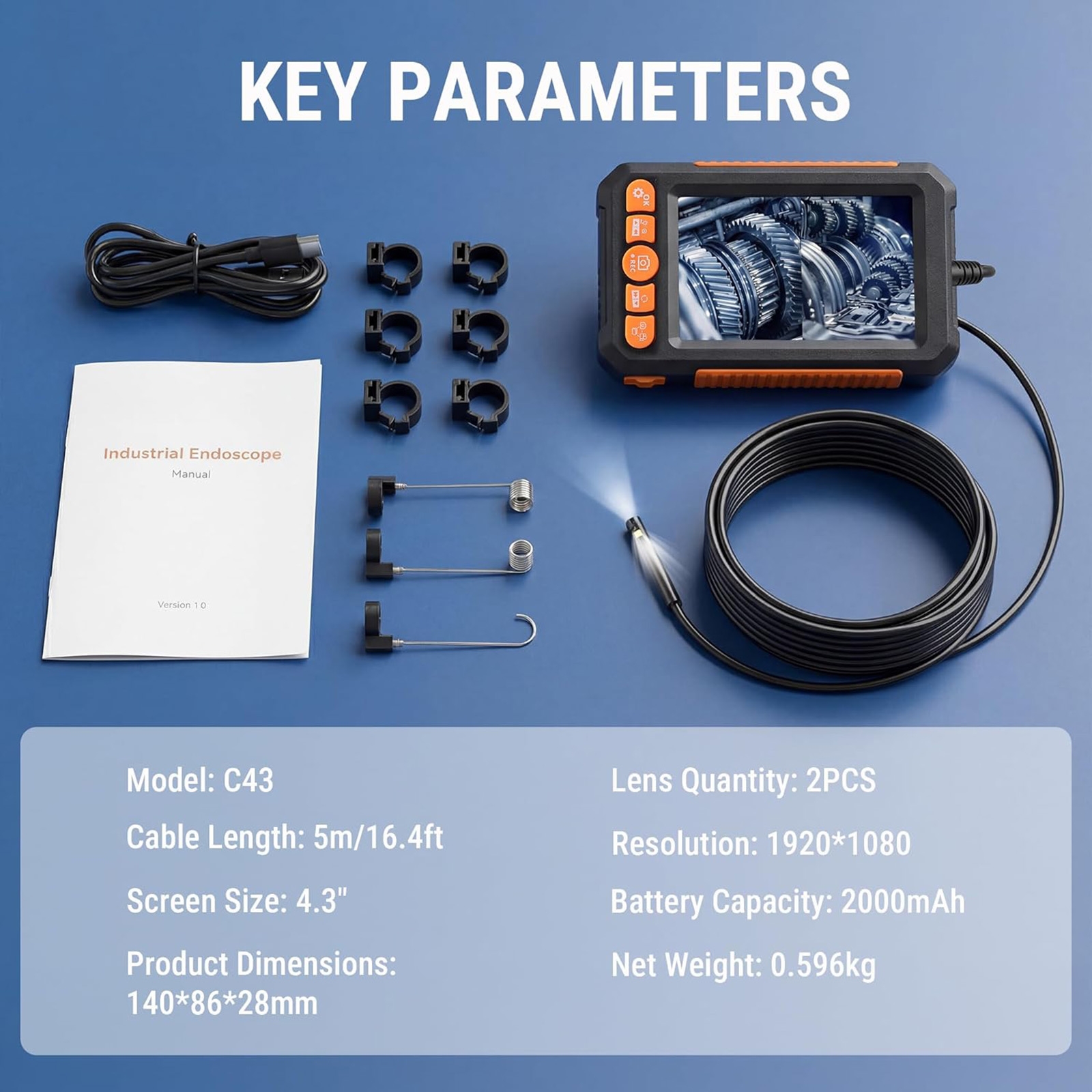 Dual Lens Industrial Endoscope For OTHER BRAND Hand & Power Tools
