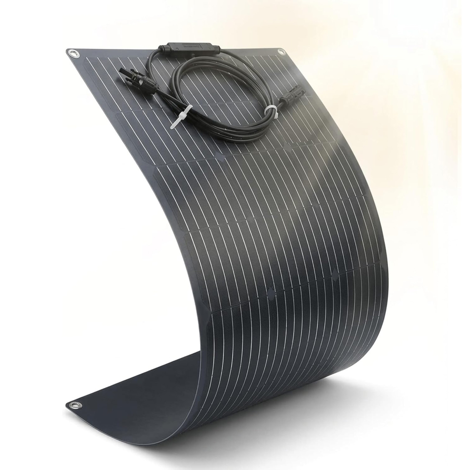 Flexible Solar Panel, 25% High-Efficiency Solar Panel Semi-Flexible Panel, 180-240° Lightweight Bendable for Curved RV, Boat, Camping,Van Surface