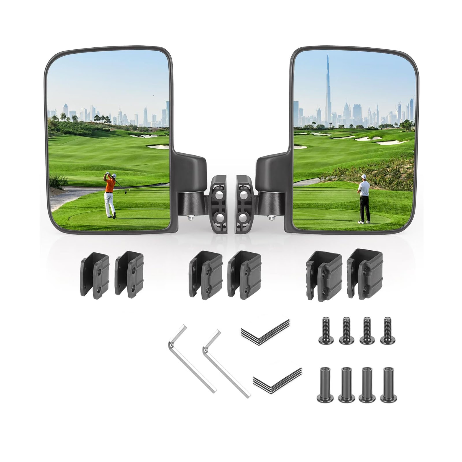 Rétroviseurs latéraux universels sans perçage pour voiturette de golf Yamaha Club Car EZGO