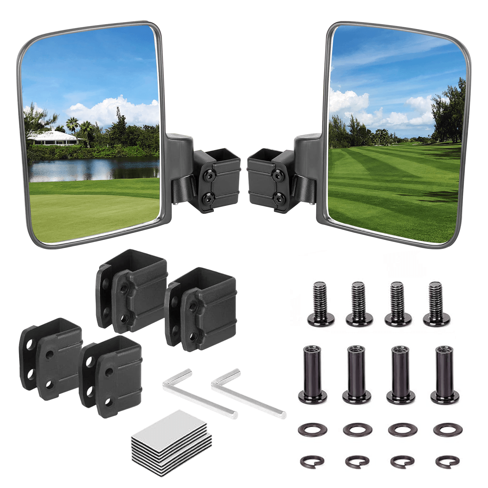 Rétroviseurs latéraux sans perçage pour voiturette de golf EZGO Club Car Yamaha