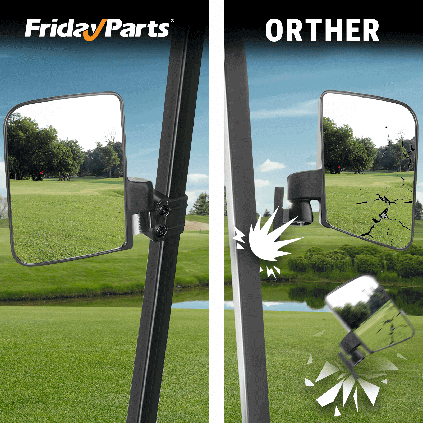 Golf Cart Side Rear View Mirror