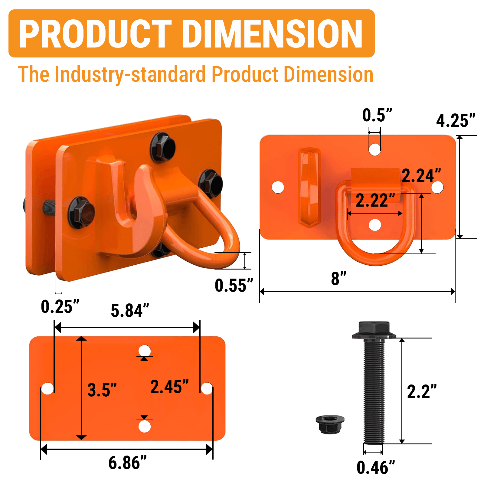 2 Pack 3/8" Tractor Bucket Hooks with Tie Down Ring for Kubota John Deere Tractor Bucket RV UTV Truck for less