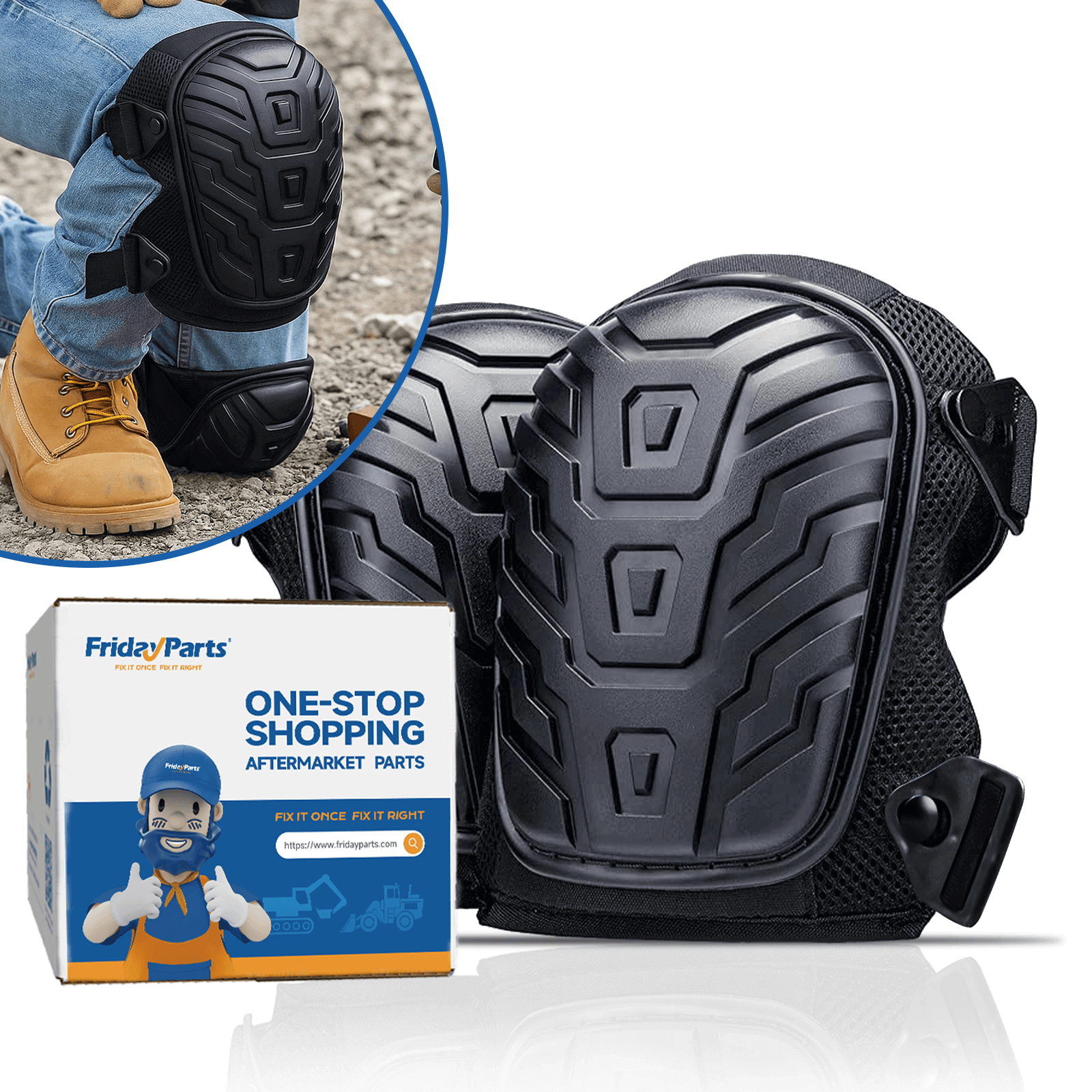 Professional Gel Knee Pads for Construction with Soft Foam and Gel Cushion