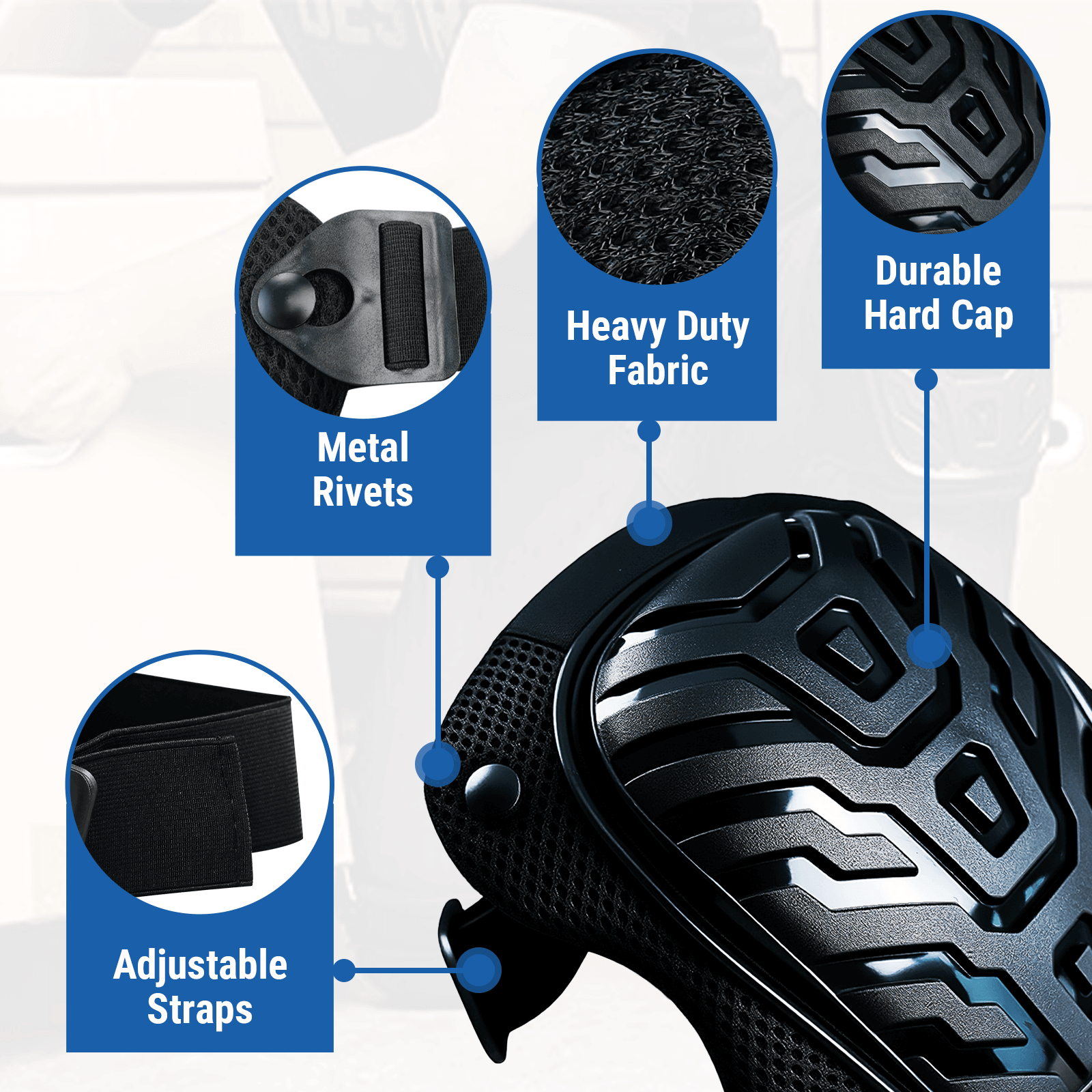 Heavy Duty Hard Shell Knee Pads for Hand & Power Tools