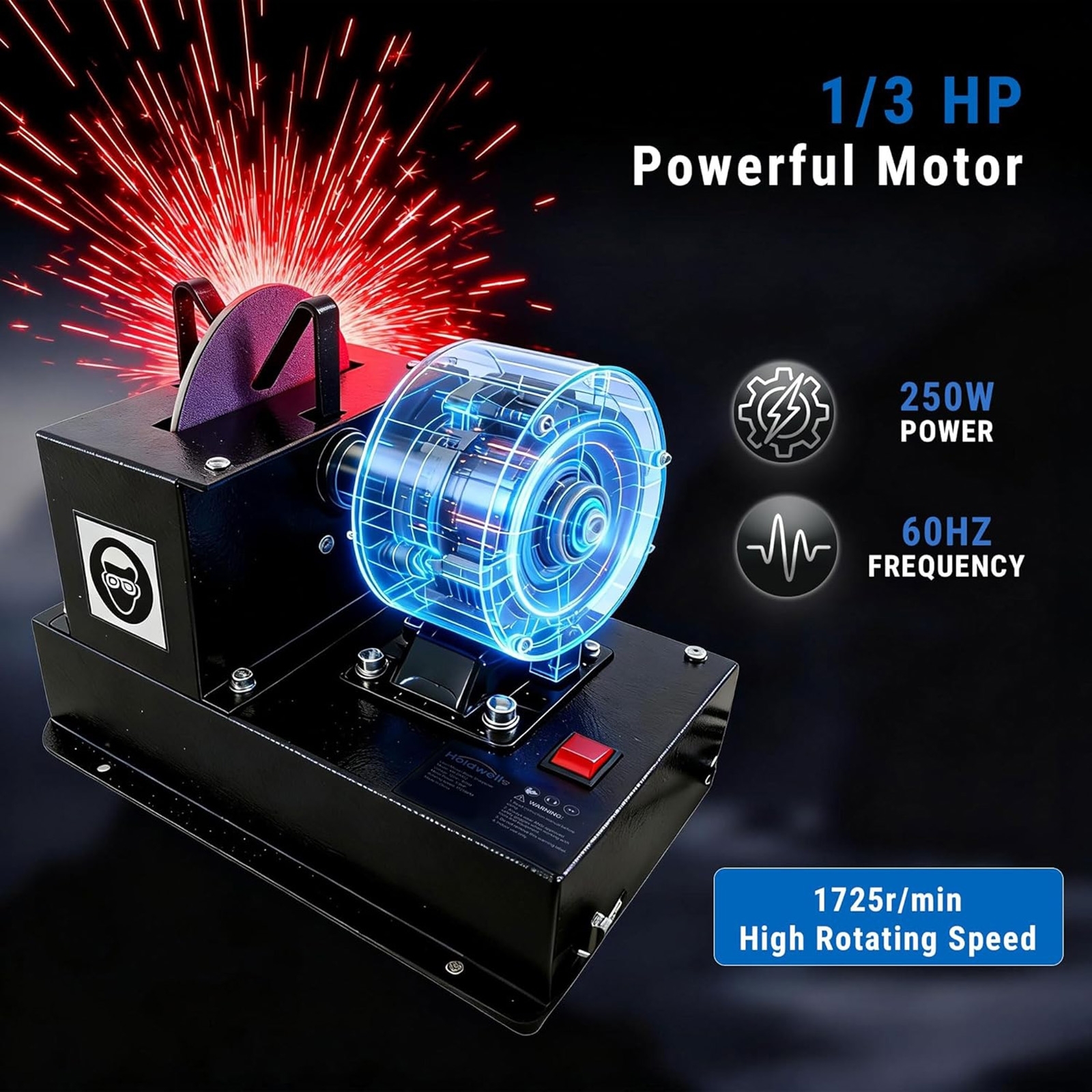 Afilador de cuchillas para cortacésped con protector de chispas mejorado de FridayParts