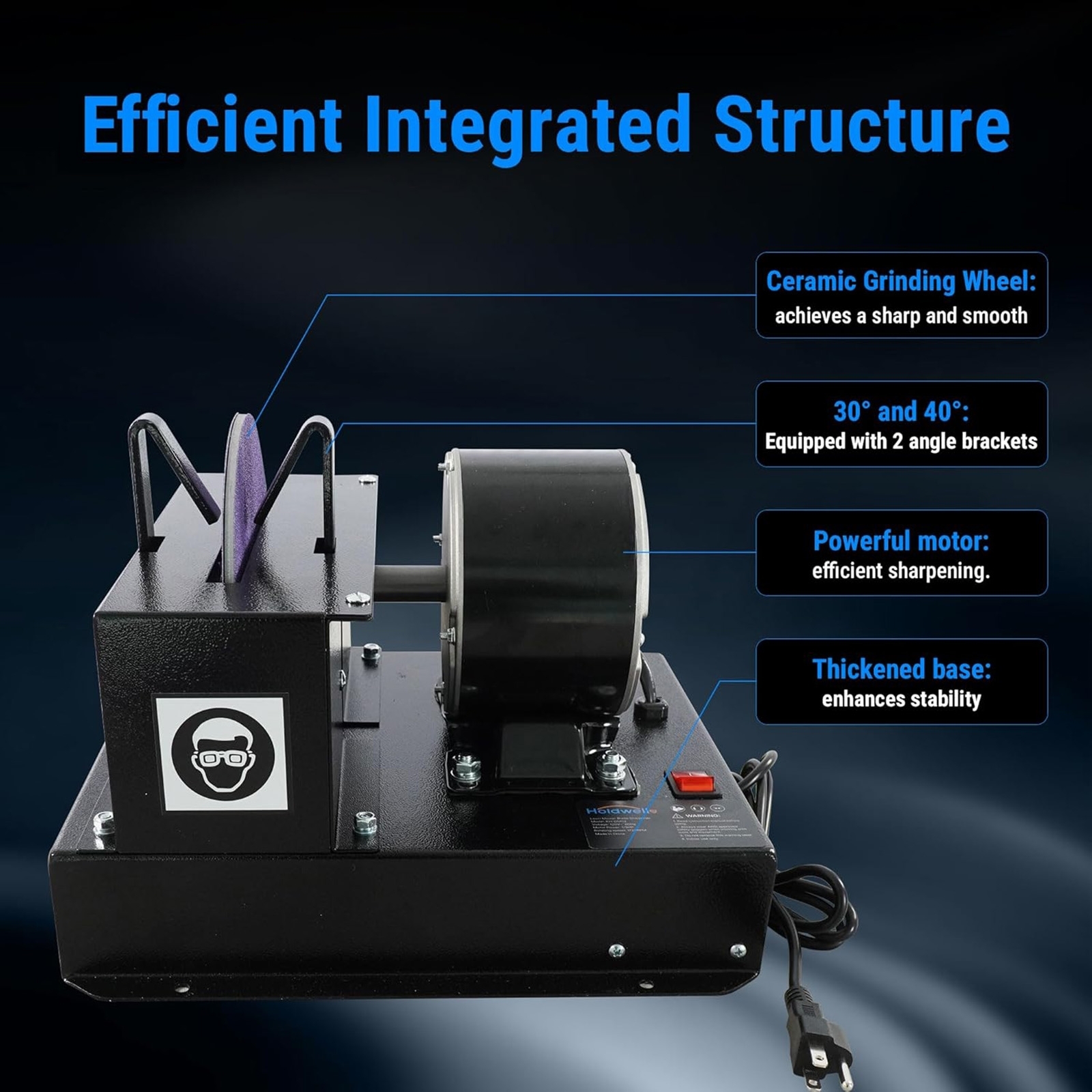 Afilador de cuchillas para cortacésped con protector de chispas mejorado para Herramientas manuales y eléctricas Para OTRA MARCA FridayParts