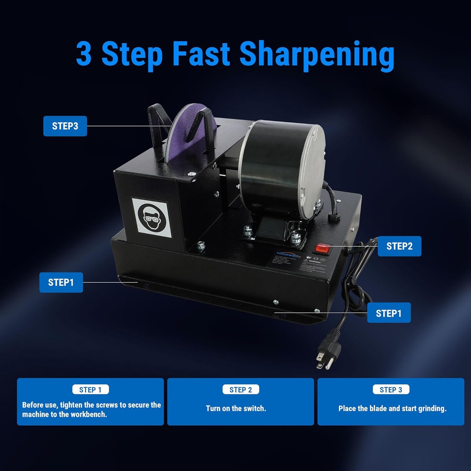 Compra Afilador de cuchillas para cortacésped con protector de chispas mejorado en Fridayparts