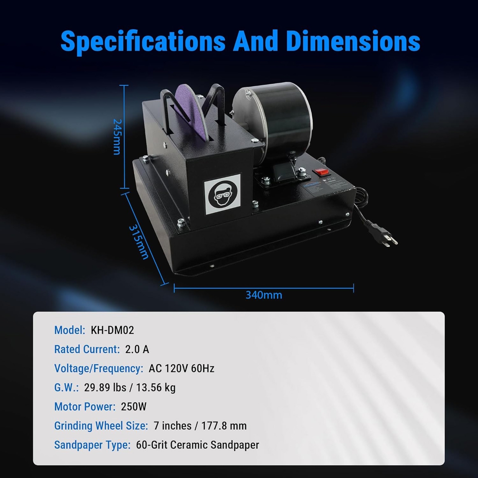 Repuesto Afilador de cuchillas para cortacésped con protector de chispas mejorado compatible con Herramientas manuales y eléctricas Para OTRA MARCA FridayParts