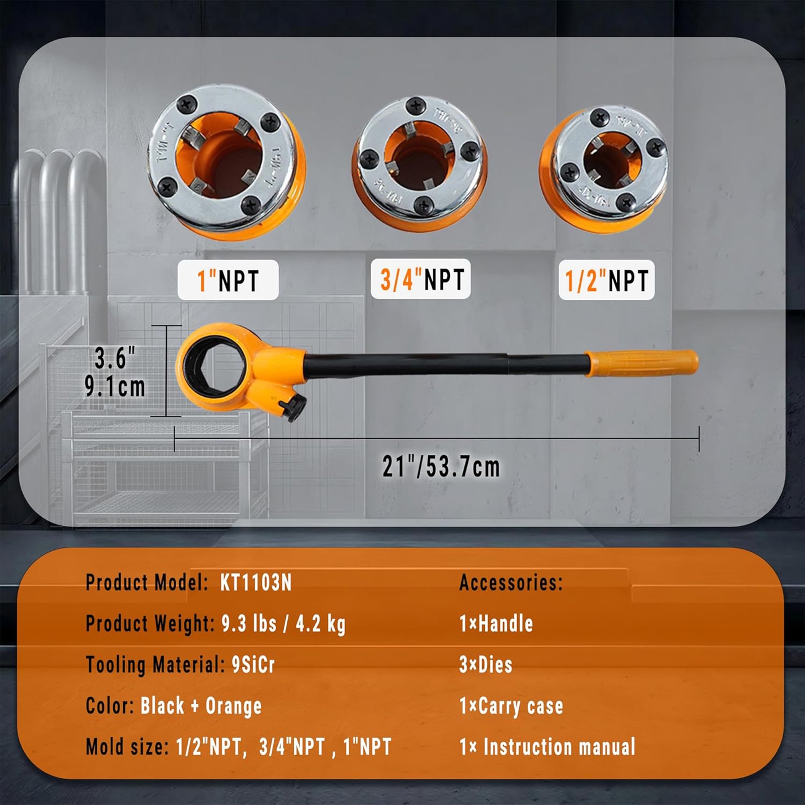 Ratchet Pipe Threader Kit For OTHER BRAND Hand & Power Tools