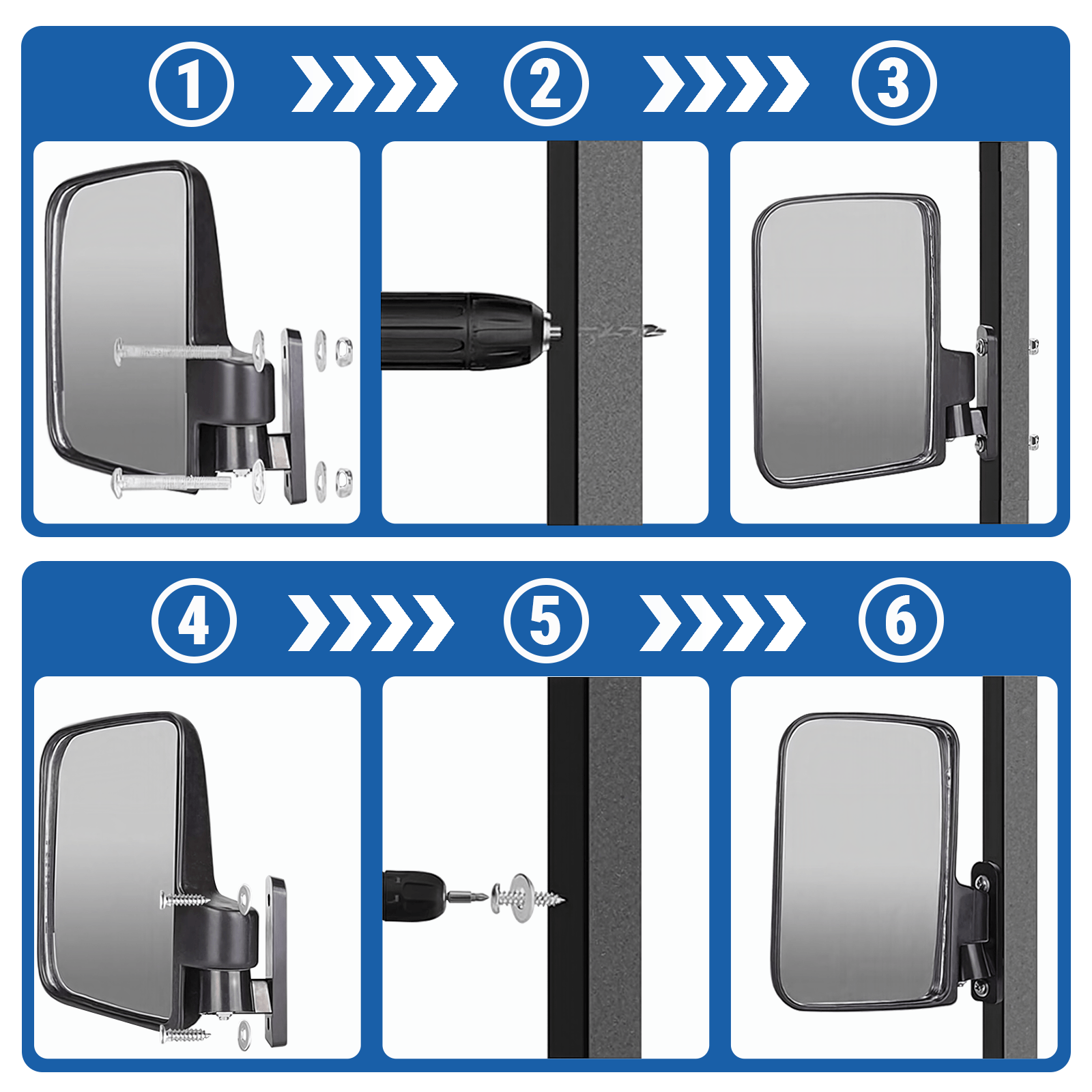 Carrinho de Golfe Para Club Car,Para E-Z-GO,Para Yamaha - Espelho retrovisor com luz de seta para carrinho de golfe Club Car EZGO Yamaha