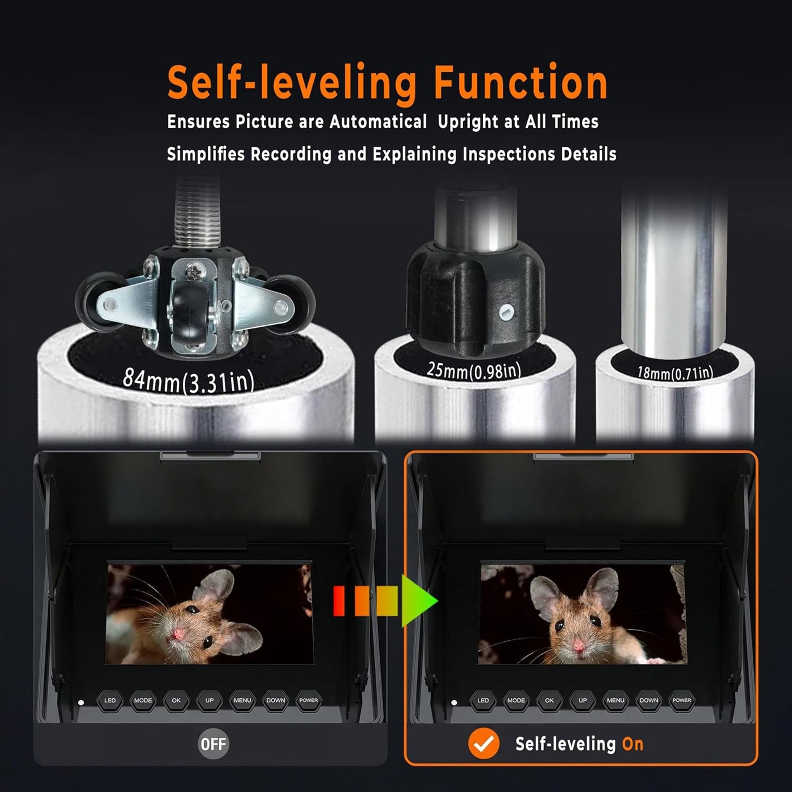 Caméra d'inspection des canalisations 100 pi/30 m, endoscope de plomberie avec écran couleur HD 4,3 pouces, étanche IP68, compteur de distance, éclairage et batterie 8000 mAh pour conduits muraux et canalisations d'évacuation domestiques.pourPour AUTRE MARQUE