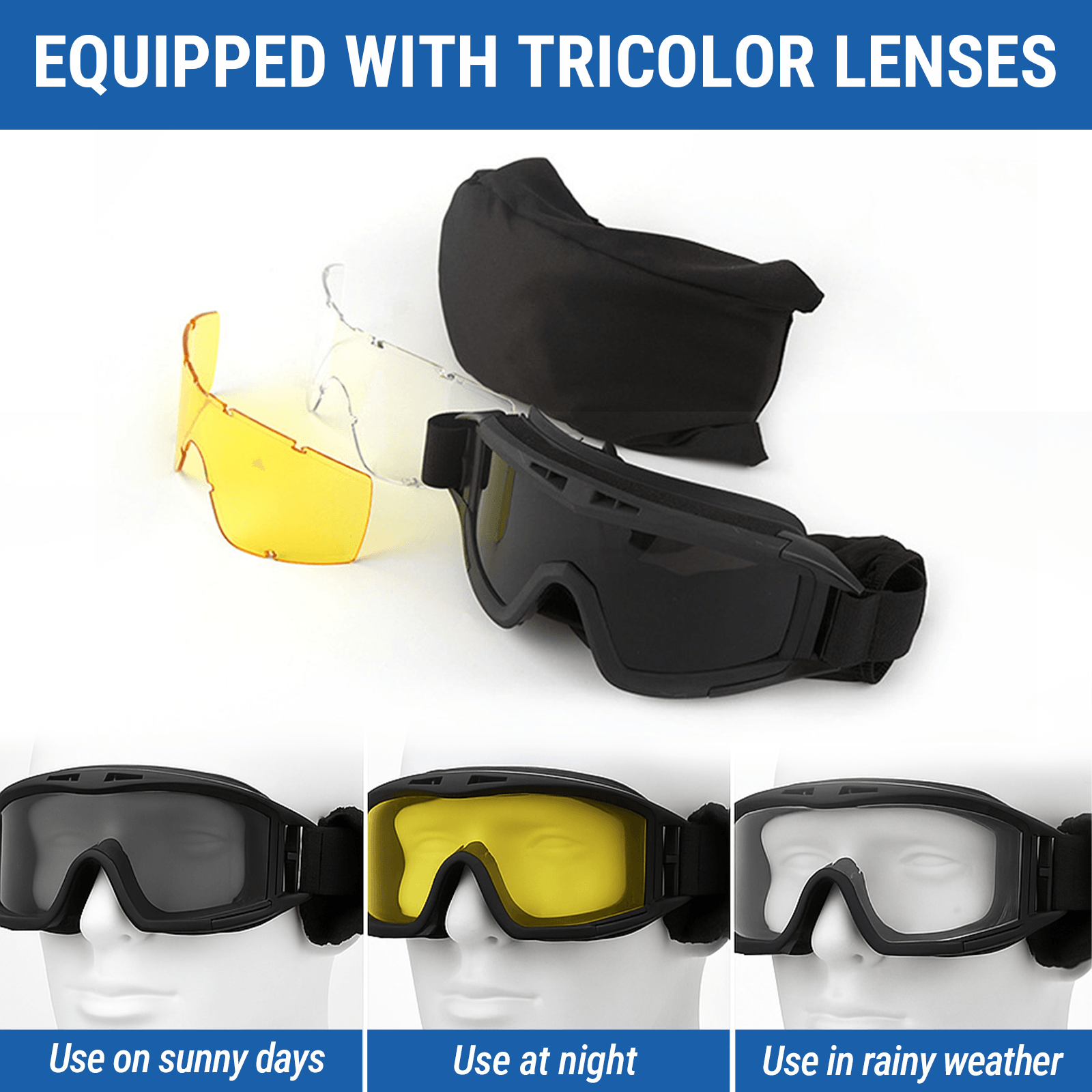 FridayParts Tactical Anti Fog Shooting Goggles Military Style Desert Eyewear