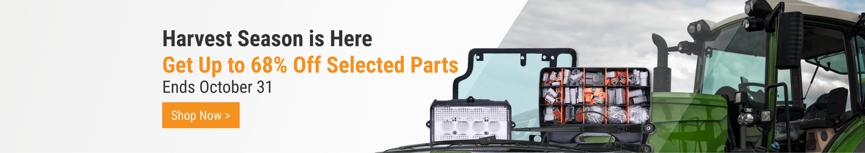 68% off selected FridayParts parts until October 31 for the harvest season.