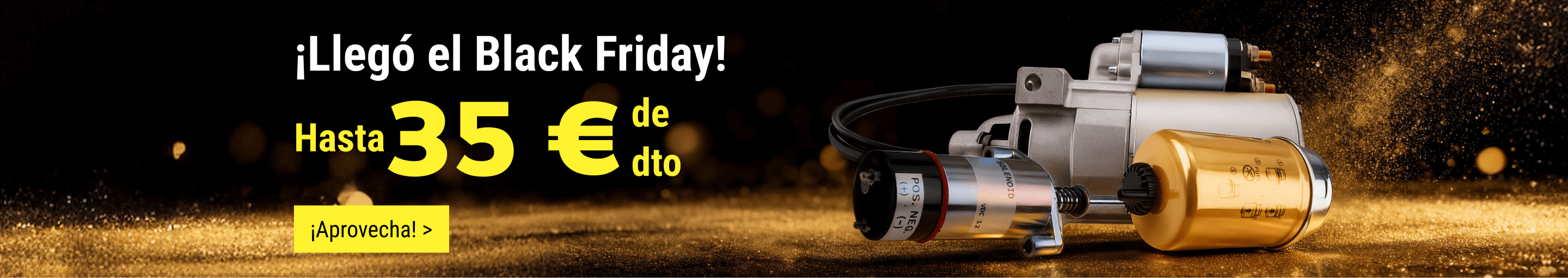 Banner de Ofertas de Black Friday de FridayParts - Ahorre hasta  35 € en repuestos para maquinaria pesada y equipos de construcción. Cupones para piezas de excavadoras y cargadoras.