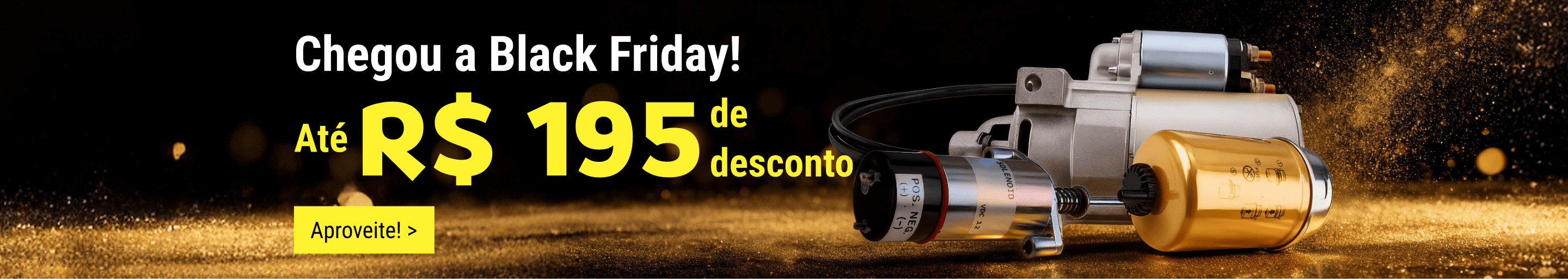 Banner da Black Friday FridayParts - Economize até R$ 195 em peças de reposição para máquinas pesadas e equipamentos de construção. Cupons de desconto para peças de tratores e escavadeiras.