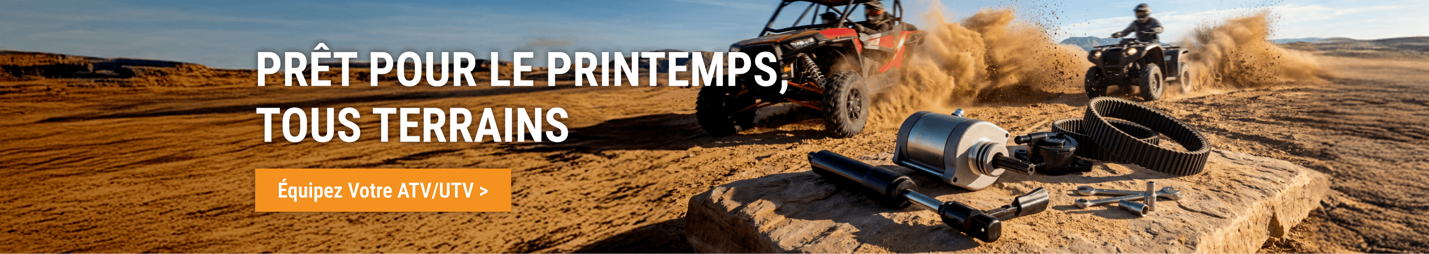Pièces robustes pour VTT et UTV par FridayParts pour les aventures tout-terrain du printemps.