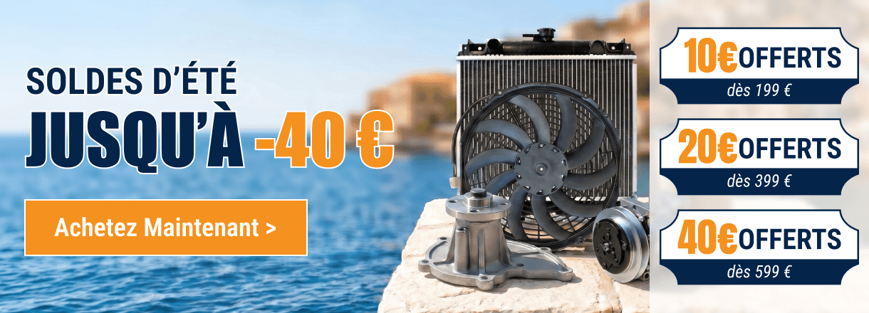 Radiateur et pièces de rechange FridayParts sur la côte pour les soldes d'été.