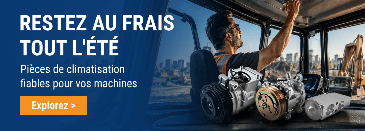 Un mecanicien examine une piece sur FridayParts pour RESTEZ AU FRAIS  TOUT L'EÌTEÌ.